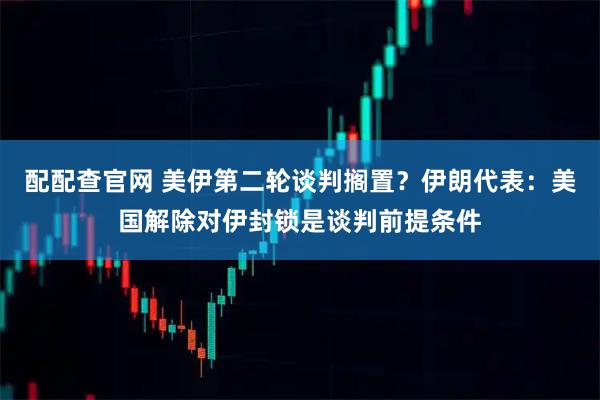 配配查官网 美伊第二轮谈判搁置？伊朗代表：美国解除对伊封锁是谈判前提条件